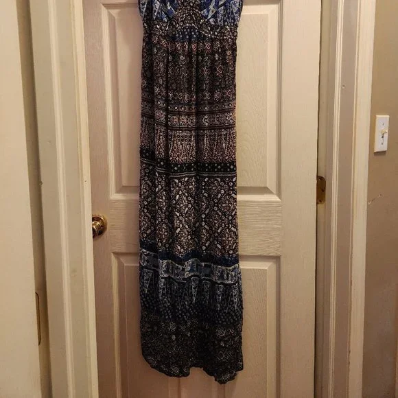 Eight Sixty For a Pea in the Pod Sleeveless Blue Maternity Maxi Dress Medium - Picture 2 of 8